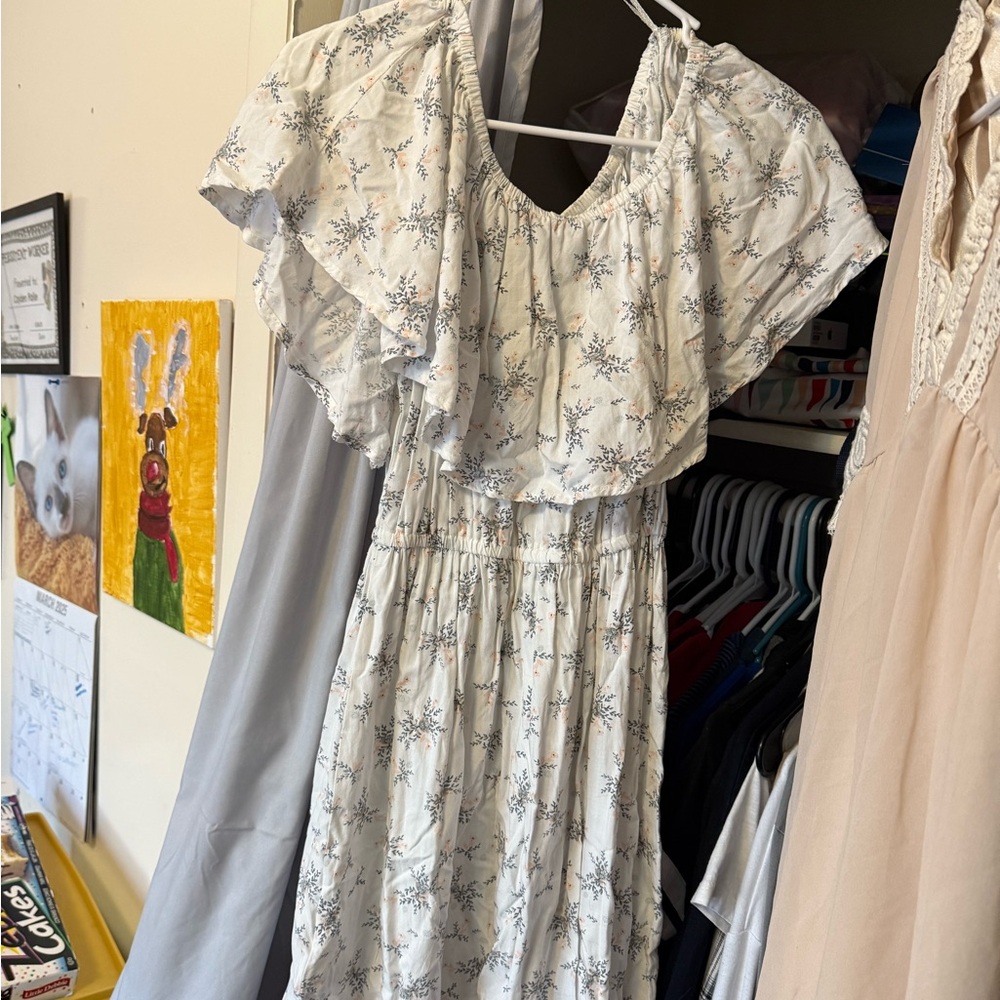 Floral Ruffle Sleeve Dress